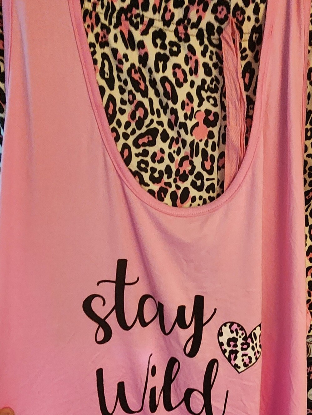 Stay Wild Pink Women's Tank Top & Pj Short Set■ NWT ■ No Offers